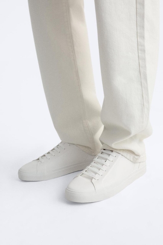 Giày sneaker Zara chính hãng All White Classic - Trắng Dáng cổ điển
