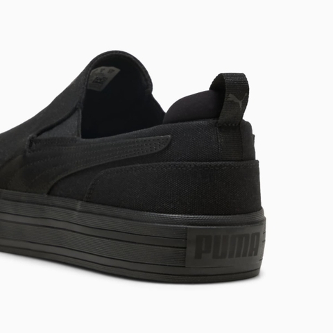 Giày sneaker thể thao chính hãng Puma Slip on  Court Classic Vulcanized All Black - Đen