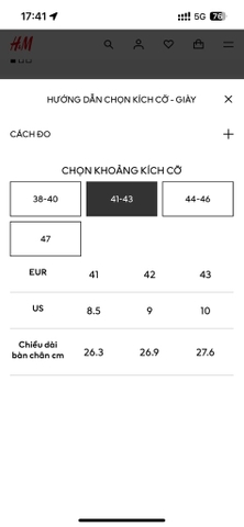 Giày thể thao thời trang H&M chính hãng trắng da - leather all white