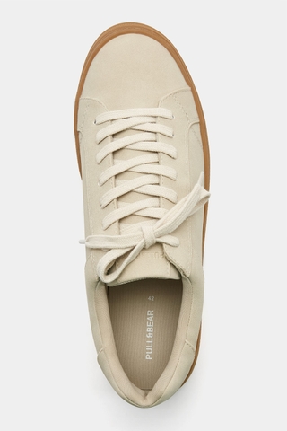 Giày Pull&Bear chính hãng Authentic Casual Trainer Vintage Gumsole phối màu Beige - Be size 42 43 44 45