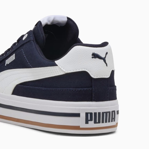 Giày thể thao sneaker chính hãng Puma Court Classic Vulcanised Formstrip Unisex Navy White - Xanh trắng