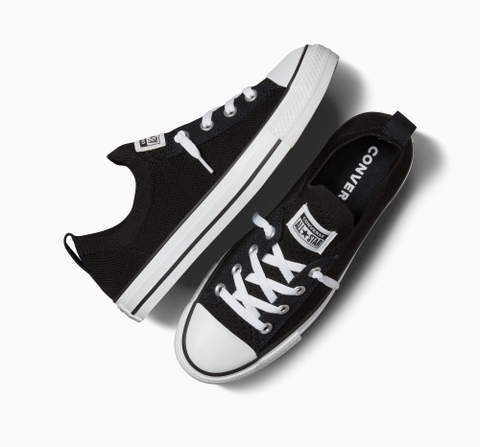 Giày Converse chính hãng Chuck Taylor All Star Shoreline Knit Slip on Black White - Đen Trắng