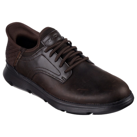 Giày Skechers Oxford chính hãng USA Garza Gervin Chocolate - Nâu đen