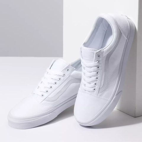 Giày Vans chính hãng Old Skool Classic All White - Trắng - Top Best Seller