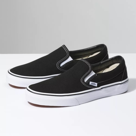 Giày Vans chính hãng Slip on Classic Black White - Đen Trắng - Top Best Seller