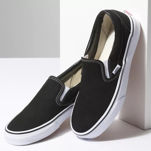 Giày Vans chính hãng Slip on Classic Black White - Đen Trắng - Top Best Seller