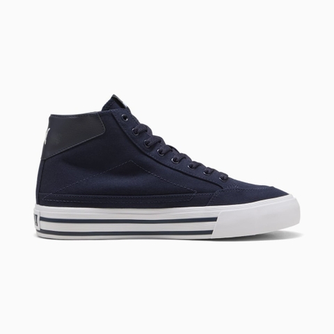 Giày thể thao sneaker chính hãng Puma Court Classic Vulcanized Formstrip Men's Mid Top Navy White - Xanh Navy
