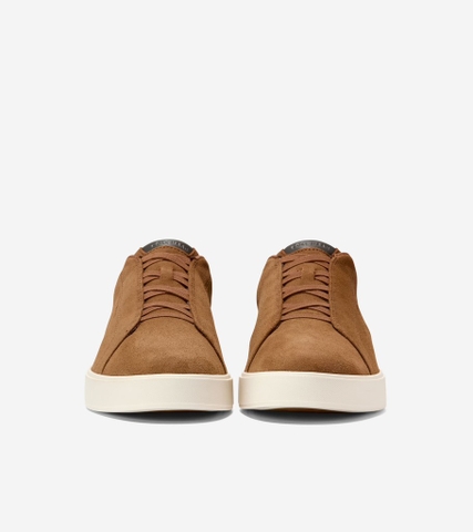 Giày hiệu Cole Haan chính hãng GrandPro Luxe Slip-On Sneakers Suede Brown Raven Ivory  - Nâu đen Da lộn