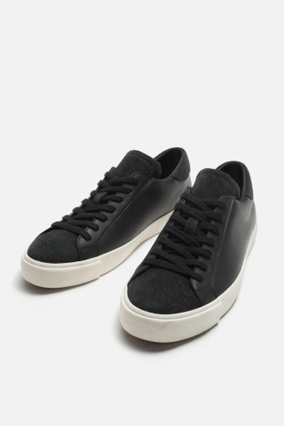 Giày sneaker Zara ORIGINS Leather Black chính hãng - Da thật - Đen