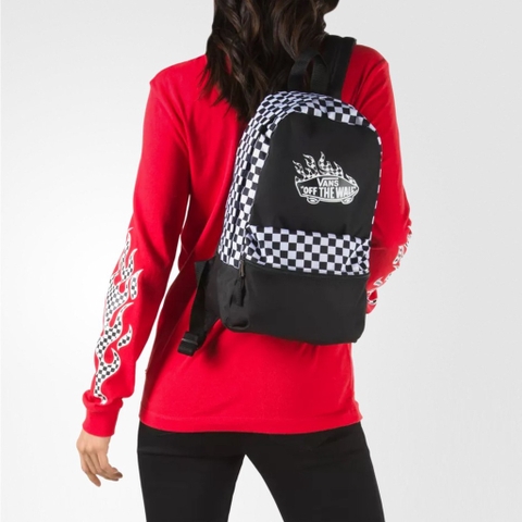 Ba Lô Vans Chính Hãng Realm Flame Checkerboard Red/Black