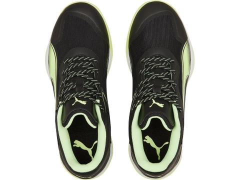 Giày sân thảm Tennis Pickleball Puma chính hãng Solarattack FLB  Black Green - Đen xanh - size 37.5 38.5 42.5