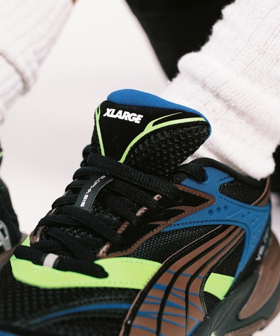 Giày sneaker chính hãng  XLARGE × Puma Velophasis Black/Clyde Royal - Đen xanh neon - Size  42
