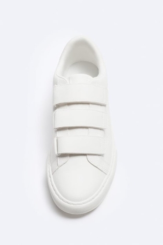 Giày sneaker Zara chính hãng Quai dán Trắng - Velcro White