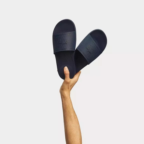 Dép FitFlop chính hãng kháng nước công nghệ iQUSHION Pool Navy Slides - Xanh