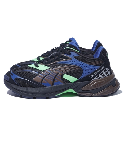 Giày sneaker chính hãng  XLARGE × Puma Velophasis Black/Clyde Royal - Đen xanh neon - Size  42