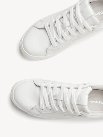 Hàng Auth Full box Giày sneaker Tamaris chính hãng Leather All White Classic - Da Trắng Dáng cổ điển