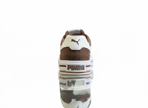 Giày thể thao sneaker chính hãng Puma Court Classic Vulcanised Formstrip Unisex Dark Brown Chocolate White - Nâu đậm trắng