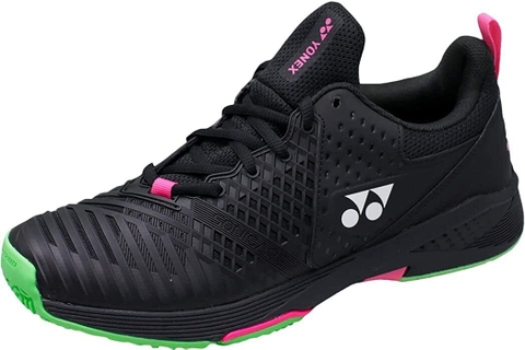 Giày Tennis Yonex chính hãng Power Cushion Sonicage 3 Clay Đen Xanh Hồng - Black Green Pink Shoes - size 40.5