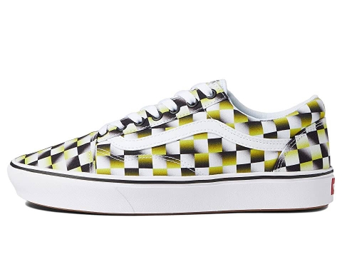 Giày Vans chính hãng Old Skool Blur Vàng neon -Đen  Checkerboard