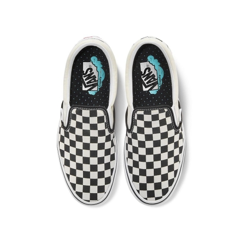 Giày Vans chính hãng Slip on Checkerboard Black White Comfycush