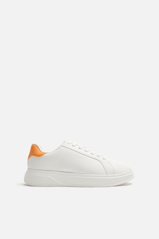 Giày sneaker Zara chính hãng Orange White Platform - Dáng đế dày Trắng cam