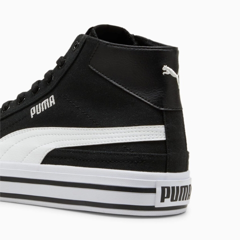 Giày thể thao sneaker chính hãng Puma Court Classic Vulcanized Formstrip Mid Top Black White - Đen trắng