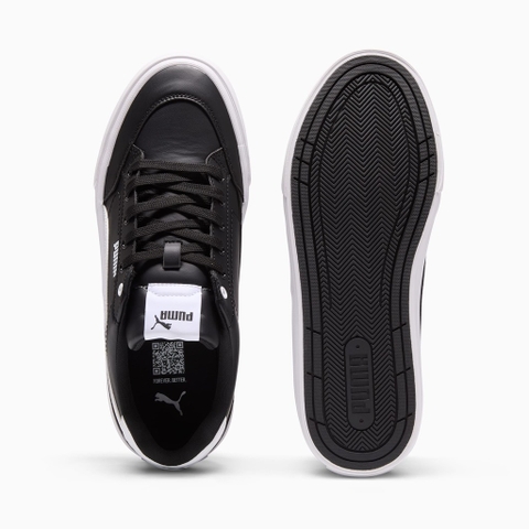 Giày thể thao sneaker Puma chính hãng Court Classic Vulcanised Unisex Leather Black White - Da đen trắng
