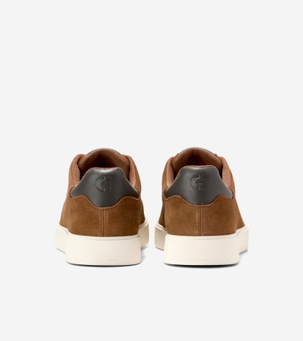 Giày hiệu Cole Haan chính hãng GrandPro Luxe Slip-On Sneakers Suede Brown Raven Ivory  - Nâu đen Da lộn