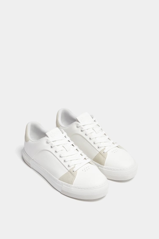 Giày Pull&Bear chính hãng Authentic Basic Casual Trainer Beige White - Trắng be
