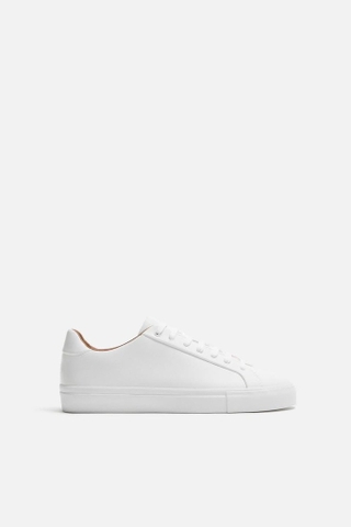 Giày sneaker Zara chính hãng All White Classic - Trắng Dáng cổ điển