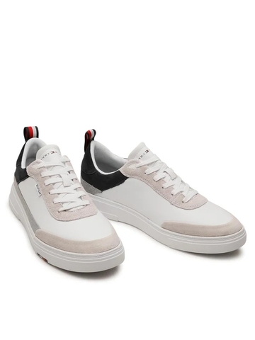[ Hàng Auth ] Giày hàng hiệu Tommy Hilfiger Modern Cupsole Leather Mix FM0FM03625 - Trắng size 40