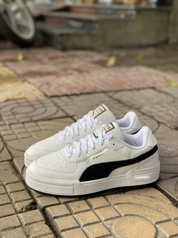 Giày sneaker Puma unisex cổ thấp CA Pro White Classic Trainers - Trắng đen chính hãng - size 42