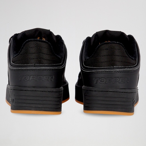 Giày thể thao sneaker thương hiệu Châu Âu Topper chính hãng Black Gumsole - Đen đế gum