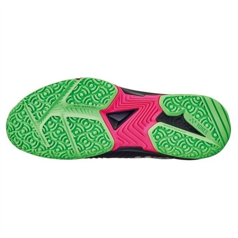 Giày Tennis Yonex chính hãng Power Cushion Sonicage 3 Clay Đen Xanh Hồng - Black Green Pink Shoes - size 40.5