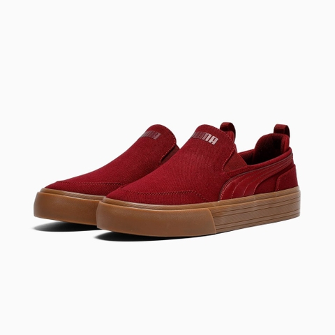 Giày sneaker thể thao chính hãng Puma Court Slip on Classic Vulcanized Ruby Shimmer Gumsole - Đỏ đô đế gum