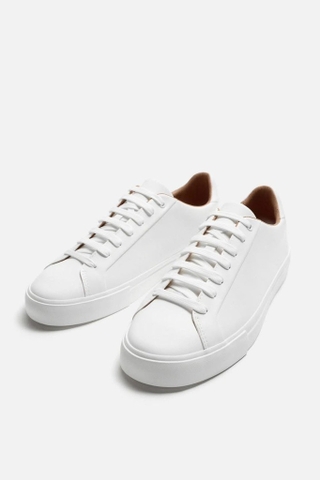 Giày sneaker Zara chính hãng All White Classic - Trắng Dáng cổ điển