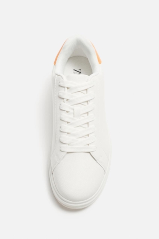 Giày sneaker Zara chính hãng Orange White Platform - Dáng đế dày Trắng cam