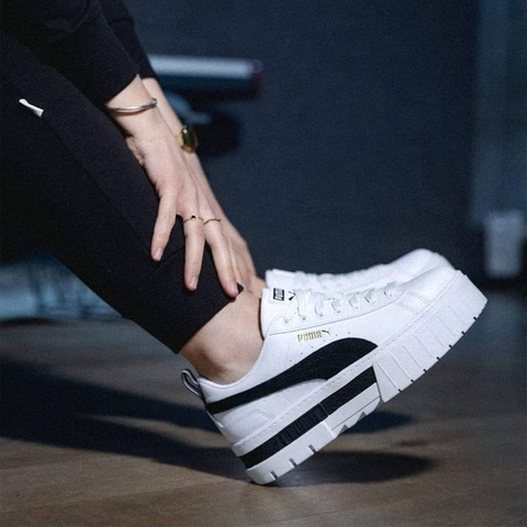 Giày Puma chính hãng Mayze White Black - Trắng Đen