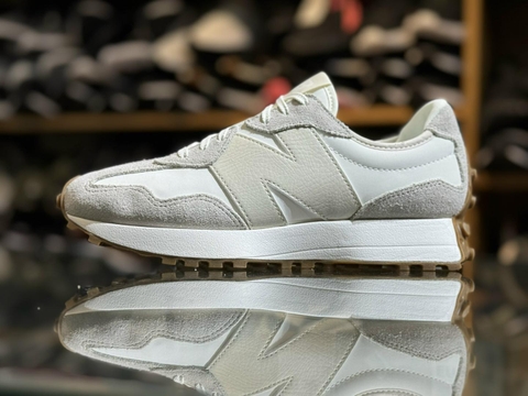 Giày Sneaker New Balance 327 chính hãng Classic Cream White Moonbeam [Top Best Seller] - Có big size - Trắng kem