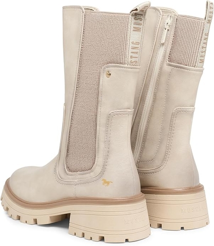 [ Hàng Auth - Full box ] Giày Chelsea Boots chính hãng Mustang White - size 37 Trắng