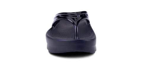 Dép phục hồi sức khoẻ chính hãng OOFOS Healthy Platform Black Sandal - Đen đế cao