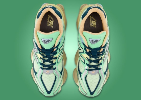 Giày sneaker chính hãng New Balance 9060 Lace Up Sweetgrass Deep Ocean - Xanh lá