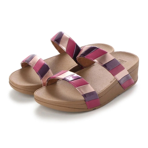 Dép quai ngang FitFlop chính hãng LOTTIE  Rainbow Patchwork Slides - 2 màu Vàng và Hồng - size 36 37 38 39 40