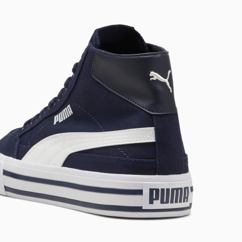 Giày thể thao sneaker chính hãng Puma Court Classic Vulcanized Formstrip Men's Mid Top Navy White - Xanh Navy