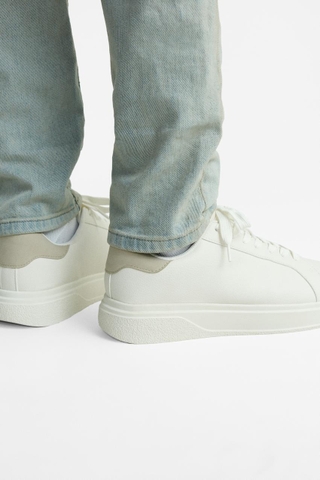 Giày sneaker Zara chính hãng Beige White Platform - Dáng đế dày Trắng kem