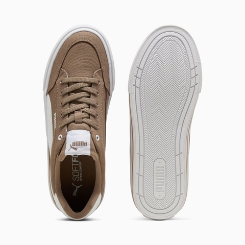 Giày thể thao sneaker chính hãng Puma Court Classic Vulcanised Formstrip Unisex Brown White - Nâu trắng