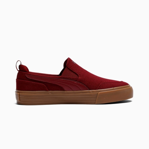 Giày sneaker thể thao chính hãng Puma Court Slip on Classic Vulcanized Ruby Shimmer Gumsole - Đỏ đô đế gum
