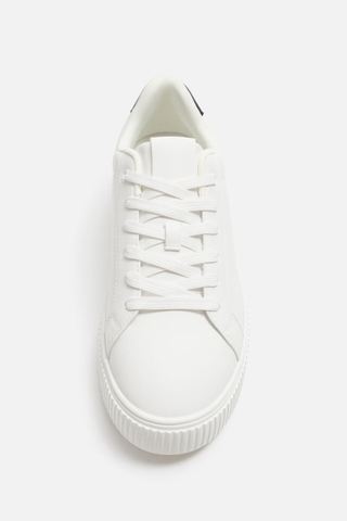 Giày sneaker Zara chính hãng White Platform - Dáng đế dày Trắng phối màu