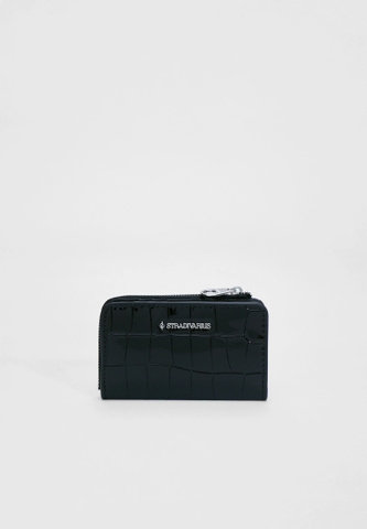 Ví Stradivarius Mock croc card holder chính hãng - Đen