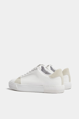 Giày Pull&Bear chính hãng Authentic Basic Casual Trainer Beige White - Trắng be